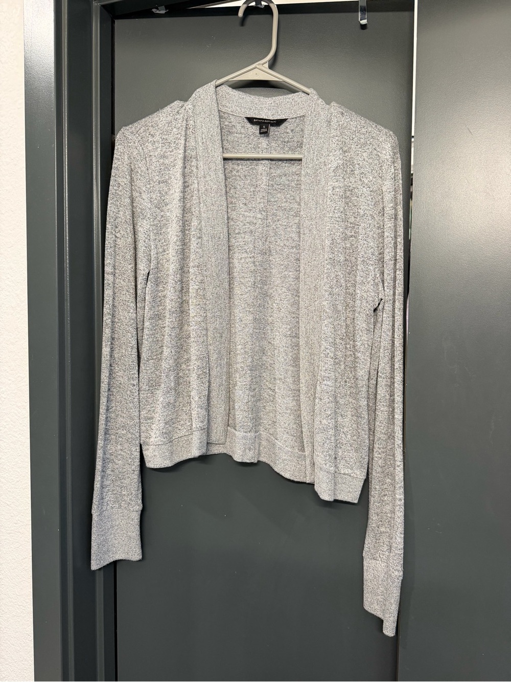 Banana Republic Heather Gray Open-Front Women's Cardigan